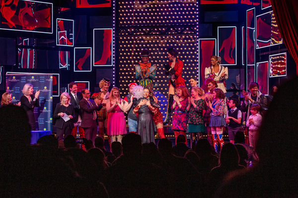 Callum Francis, Cyndi Lauper, and the Cast of KINKY BOOTS Photo