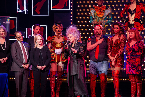 Anthea M. Hartig, Jerry Mitchell, Daryl Roth, Cydni Lauper, and the Cast of KINKY BOO Photo