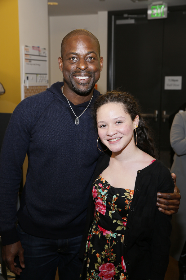 From left, celebrity judge Sterling K. Brown and second place winner Mylah Eaton Photo