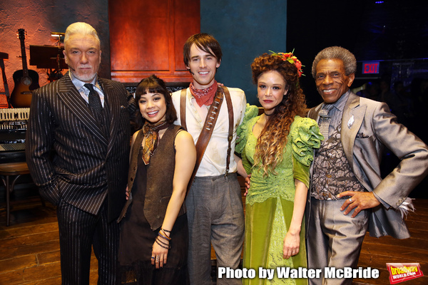 Patrick Page, Eva Noblezada, Reeve Carney, Amber Gray and Andre de Shields during the Photo