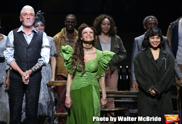 Patrick Page, Amber Gray, Eva Noblezada during Broadway Opening Night Performance Cur Photo