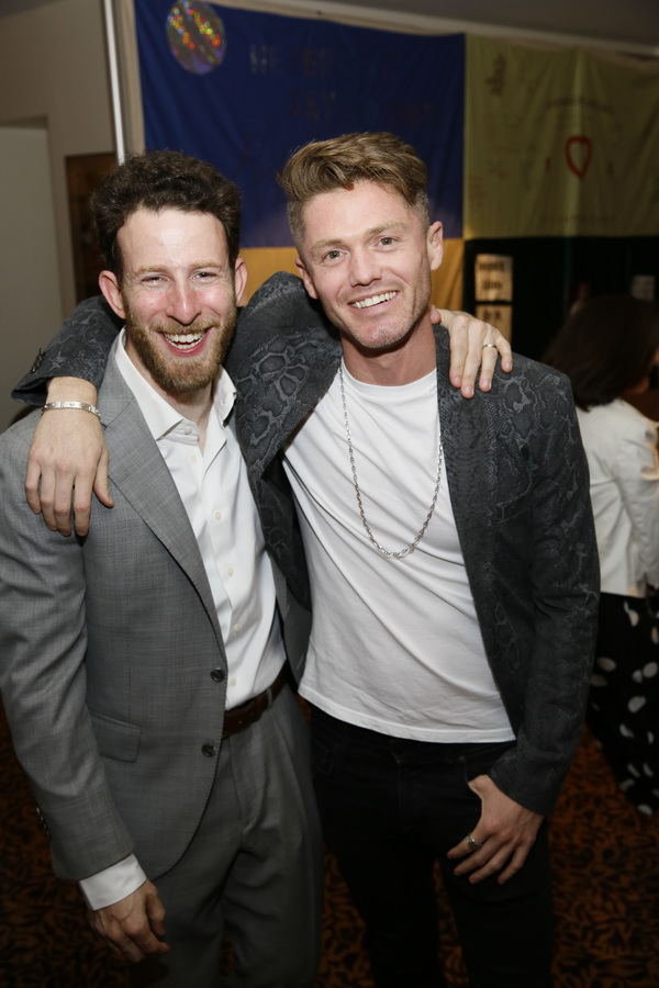 From left, cast member Nick Blaemire and choreographer Spencer Liff after the opening Photo