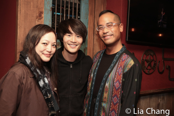 NOMAD MOTEL Playwright Carla Ching, actor Christopher Larkin and director Ed Sylvanus Photo