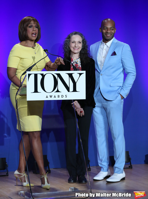 Gayle King, Brandon Victor Dixon, and Bebe Neuwirth during The 73rd Annual Tony Award Photo
