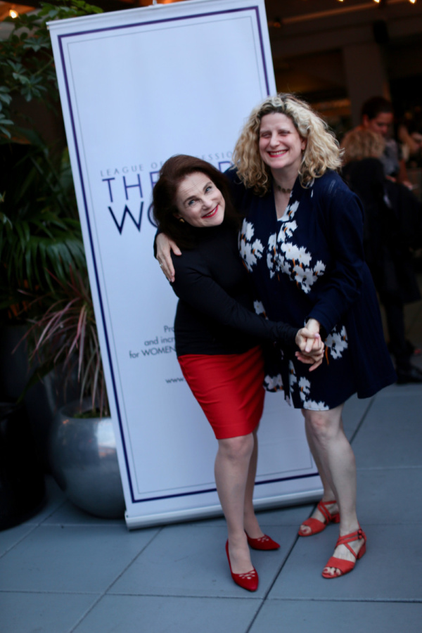 Ms. Feldshuh and LPTW Co-President Catherine Porter pose and enjoy each other''s comp Photo