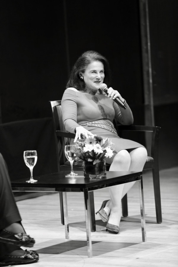 During the audience Q&A, Ms. Feldshuh reacts to the audience question, are you this e Photo