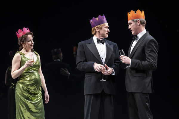 Kate Fry (Hermione), Dan Donohue (Leontes) and Nathan Hosner (Polixenes) Photo