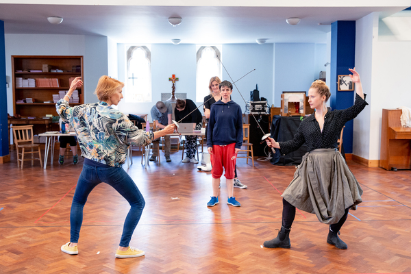 Jane How (Aunt George), Kate Waters (fight director) and Celeste Dodwell (Violet Hunt Photo