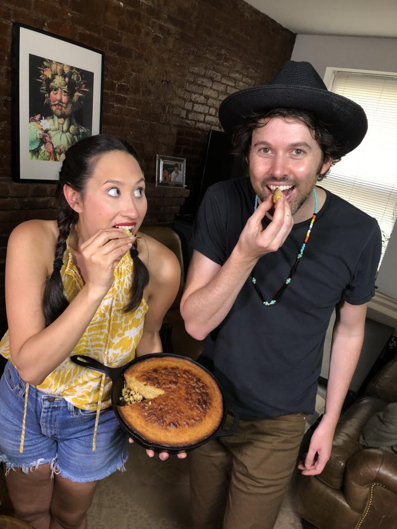 Backstage Bite with Katie Lynch: James Davis Whips Up  OKLAHOMA! Brown Butter Cornbread! 