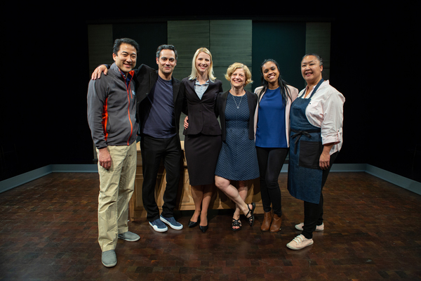 The cast of â€˜The Fitâ€™ with playwright Carey Perloff  Photo