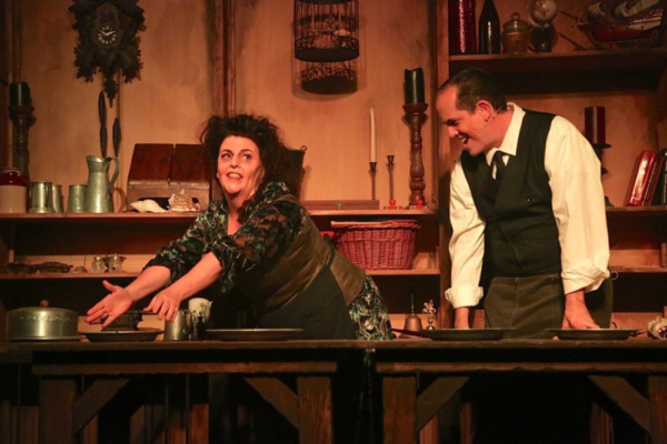 Mike Martin and Jennie Gray Connard as Sweeney and Lovett. Photo credit Adriana Zunig Photo