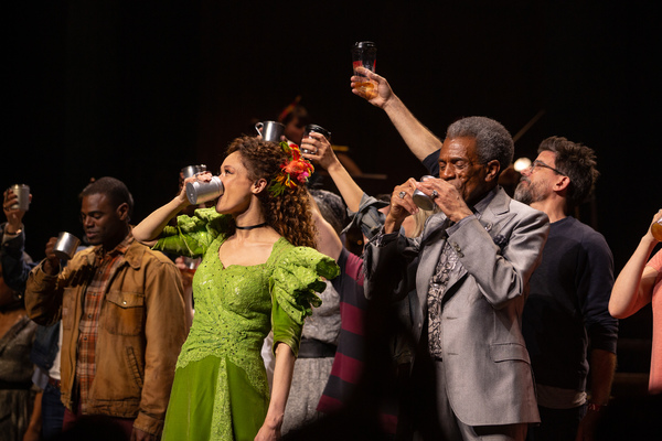 Amber Gray, Andre De Shields, and the Cast of Hadestown Photo
