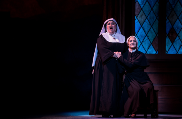 Mother Superior (Katie Banks-Todd) exhorts Maria (Catherine Charlebois) to 