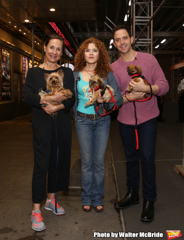 Laurie Metcalf, Bernadette Peters and Santino Fontana with dogs from The Humane Socie Photo