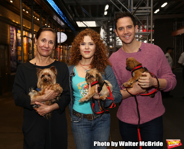 Laurie Metcalf, Bernadette Peters and Santino Fontana with dogs from The Humane Socie Photo