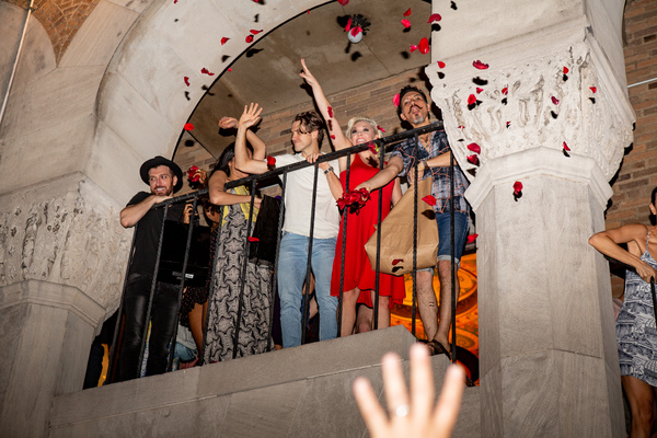 Photo Coverage: MOULIN ROUGE! Cast Celebrates First Preview on the Fire Escape at the Al Hirschfeld Theatre Image