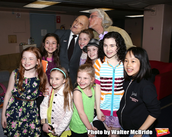 Charles Strouse, Martin Charnin, Lilla Crawford & the young cast members from Broadwa Photo