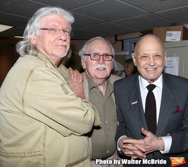 Martin Charnin, Thomas Meehan, Charles Strouse & the cast from Broadway's iconic musi Photo