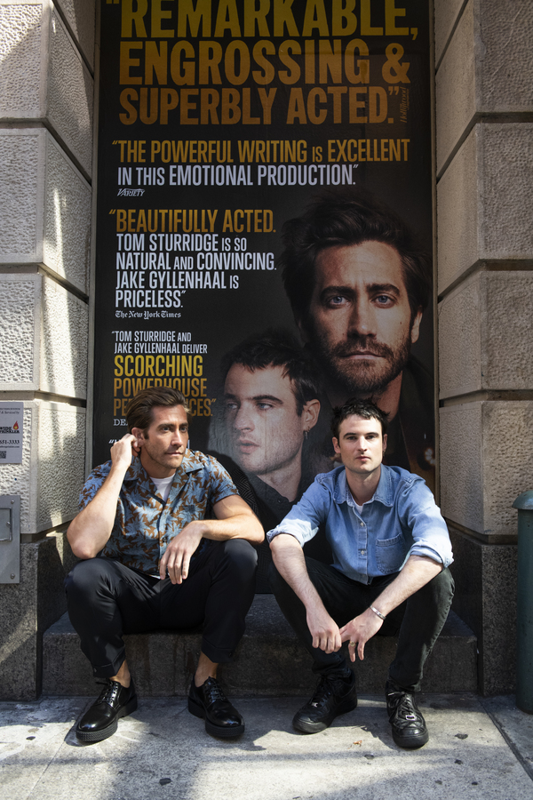 Photo Flash: Jake Gyllenhaal And Tom Sturridge Stop By To Check Out The New Marquee For SEA WALL / A LIFE Image