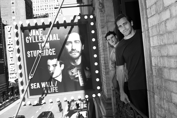 Photo Flash: Jake Gyllenhaal And Tom Sturridge Stop By To Check Out The New Marquee For SEA WALL / A LIFE Image