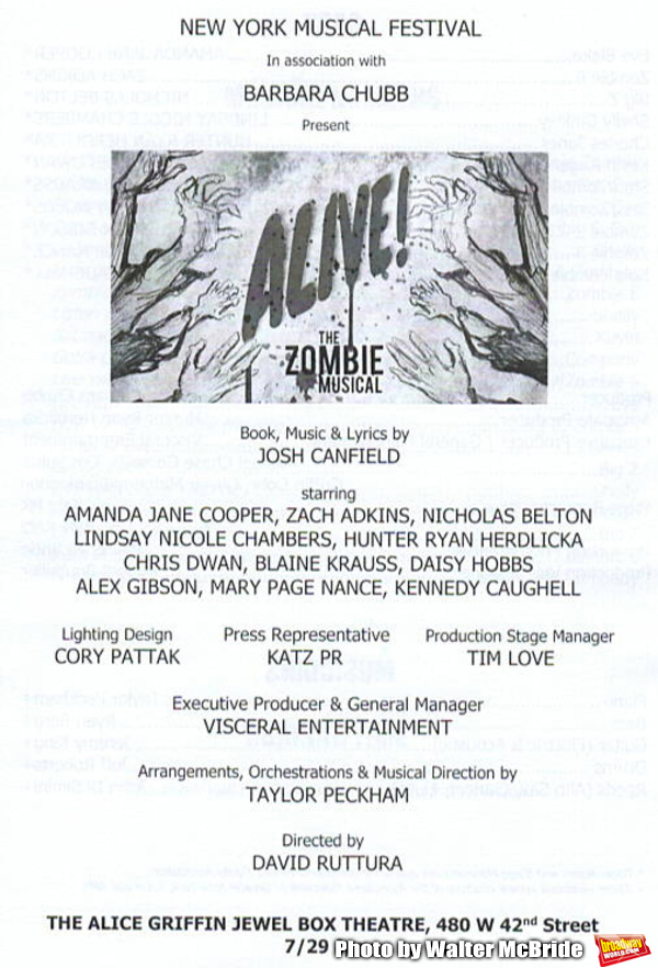 New York Musical Festival production of  "Alive! The Zombie Musical" at the Alice Gri Photo