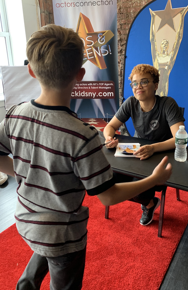 Broadway Star Kim Exum signs autographs for Kids & Teens at Actors Connection Perform Photo