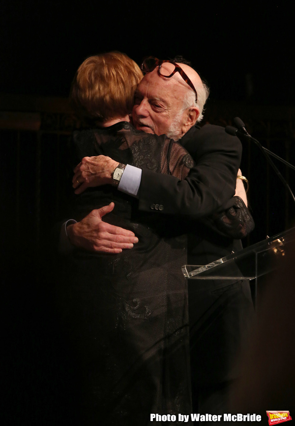 Carol Burnett and Hal Prince on stage at the  2017 Dramatists Guild Foundation Gala p Photo