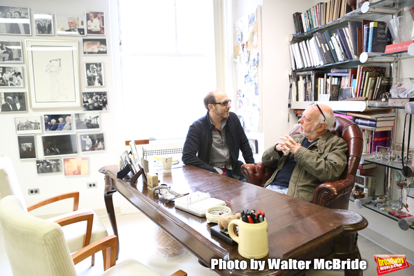 Lonny Price visits Hal Prince in his office on July 30, 2015 in New York City. Photo