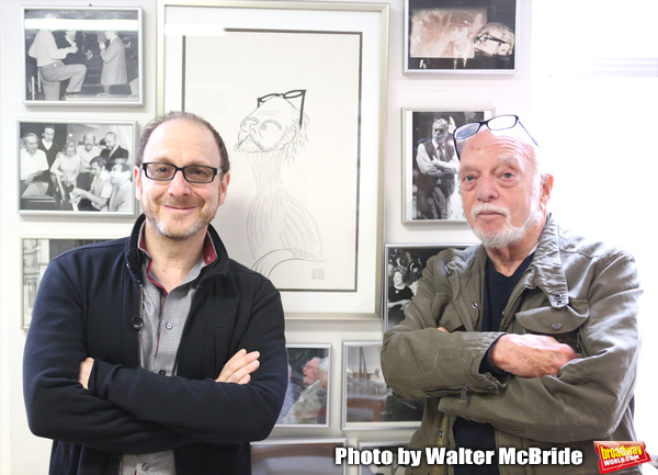 Lonny Price visits Hal Prince in his office on July 30, 2015 in New York City. Photo