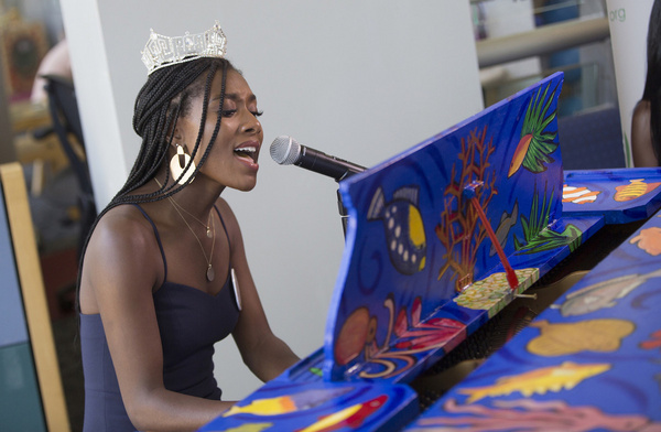 Nia Franklin on the Sing for Hope Piano by Noel Copeland Photo
