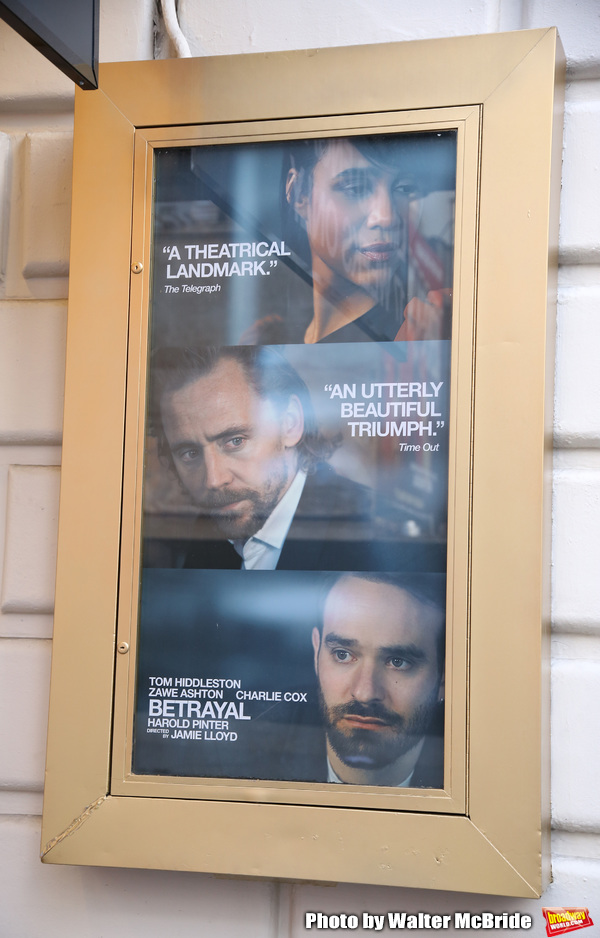 Theatre Marquee for Harold Pinter's "Betrayal" starring Tom Hiddleston, Zawe Ashto an Photo