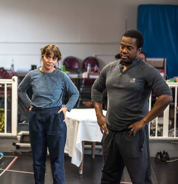 Laura Pyper and Daniel Poyser in rehearsal for A View from the Bridge at York Theatre Photo