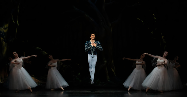 Connor Walsh as Albrecht with Artists of Houston Ballet as Wilis Photo