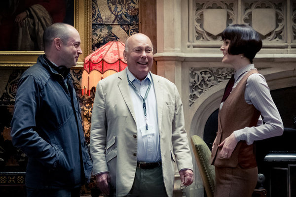 Gareth Neame, Producer; Julian Fellowes, Writer, Producer; Michelle Dockery as Lady M Photo