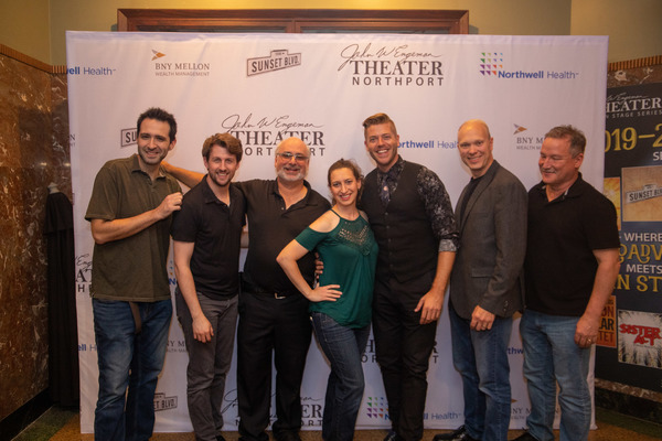 Music Director Charle Reuter and Sound Designer Laura Shubert with members of the ban Photo