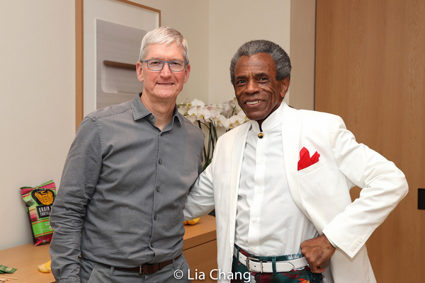 Apple''s CEO Tim Cook and HADESTOWN star and 2019 Tony Award winner Andre De Shields Photo