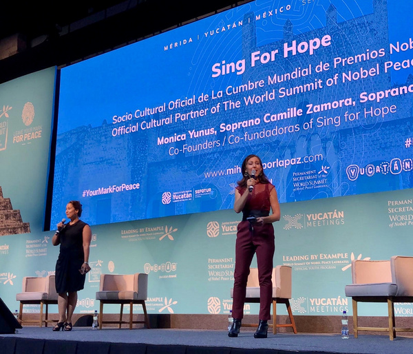 Sing for Hope Co-Founders Monica Yunus and Camille Zamora on the Nobel Peace Summit s Photo