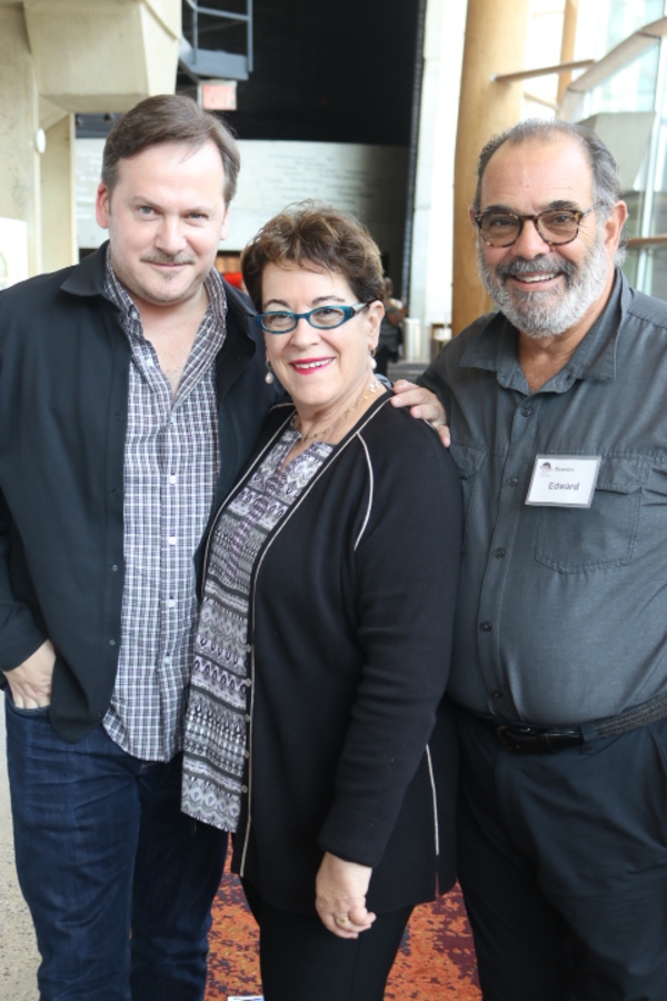 Costume designer Alejo Vietti, director Molly Smith and Edward Gero (Joseph Pulitzer) Photo