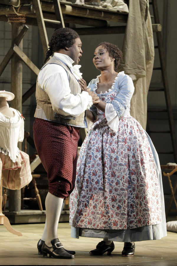 Michael Sumuel as Figaro and Jeanine De Bique as Susanna Photo