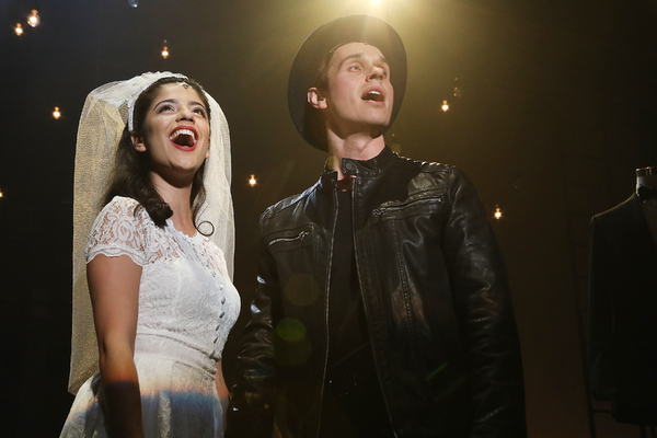 Addie Morales as Maria and Zach Adkins as Tony in WEST SIDE STORY.  Photo