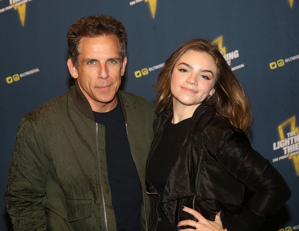 NEW YORK, NY - OCTOBER 16: Ben Stiller and daughter Ella Stiller pose at the opening night after party for the new musical based on the film 'The Lightning Thief: The Percy Jackson Musical' on Broadway at Bowlmor Lanes Bolwing Alley & Lounge on October 16, 2019 in New York City (Photo by Bruce Glikas/WireImage) at 