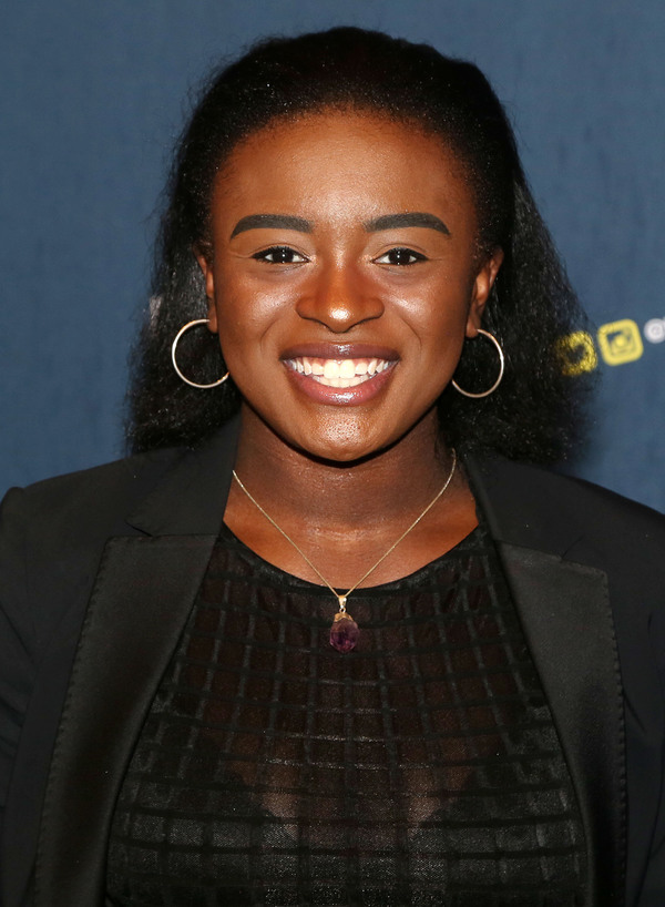 NEW YORK, NY - OCTOBER 16: Celia Rose Gooding poses at the opening night of the new m Photo