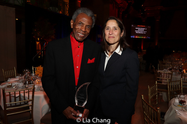 SAGE honorees Andre De Shields and Stacey Friedman, Executive Vice President and Gene Photo