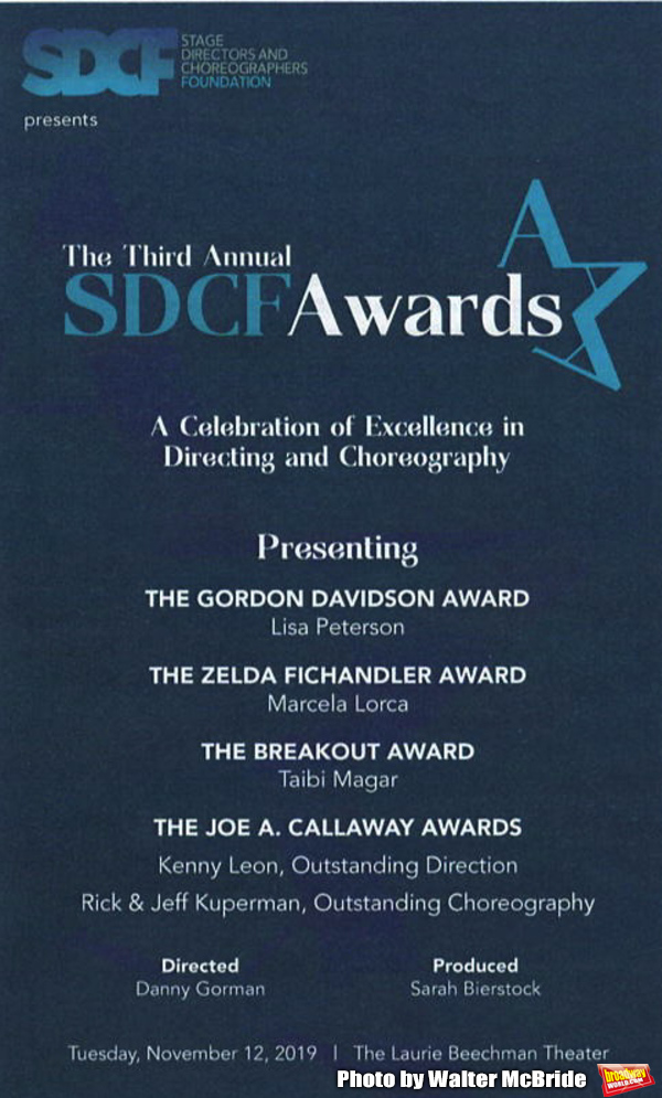 The Third Annual SDCF Awards at The The Laurie Beechman Theater on November 12, 2019  Photo