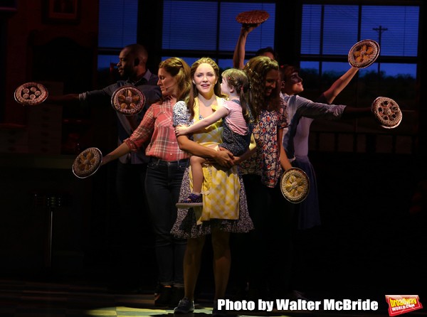 Katharine McPhee and Delaney Quinn during her curtain call bows as she returns to "Wa Photo
