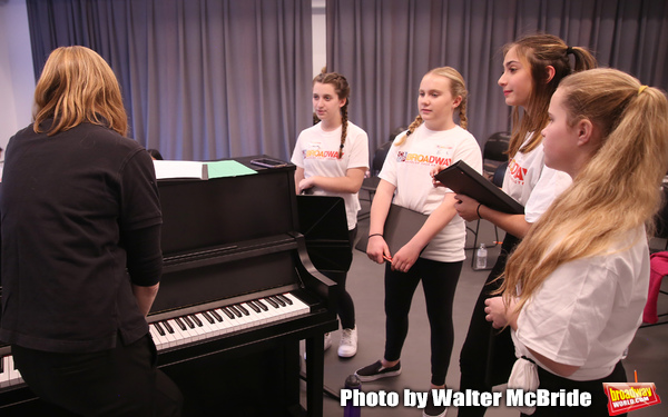 Christine Riley and The Camp Broadway Kids Ensemble in rehearsal  Photo