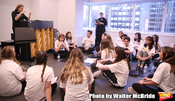 Christine Riley and Julianne Merrill with The Camp Broadway Kids Ensemble in rehearsa Photo