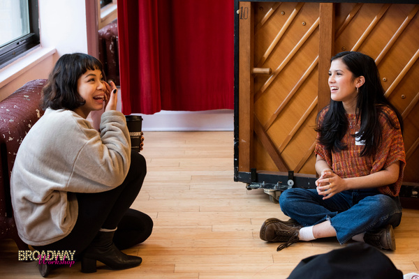 Eva Noblezada and with Broadway Workshop student Photo
