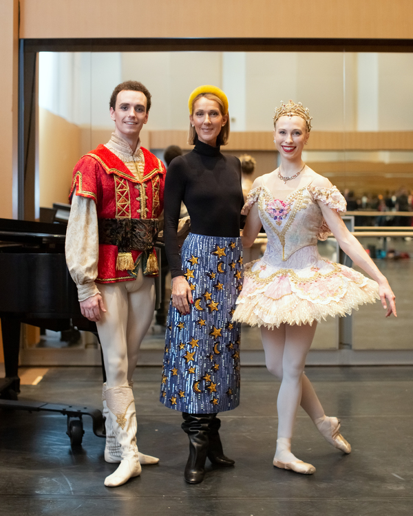 Celine Dion with First Soloist Jack Bertinshaw and Second Soloist Calley Skalnik of T Photo