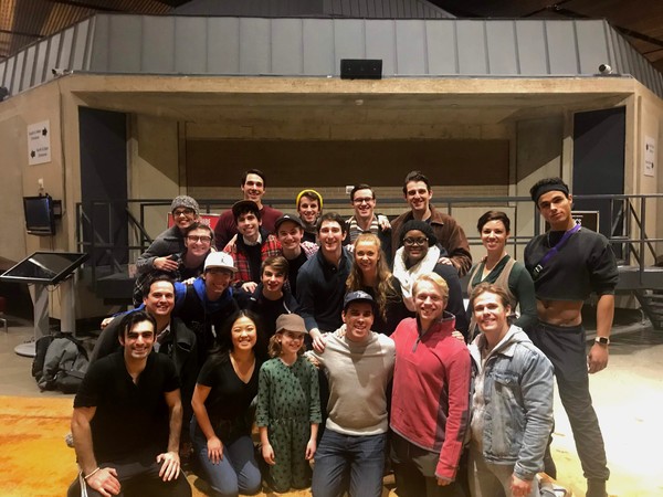 Ben Fankhauser with the cast of Disneyâ€™s Newsies  Photo